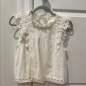 White Eyelet Sleeveless Top by Maeve, nwt, size 4